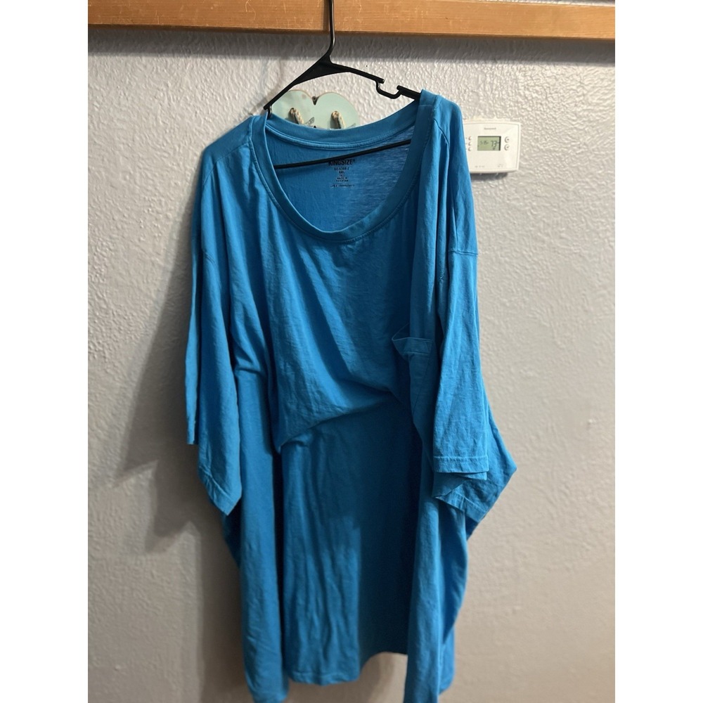 King Size Blue T Shirt Size 9 XL Tall Pocket Mens